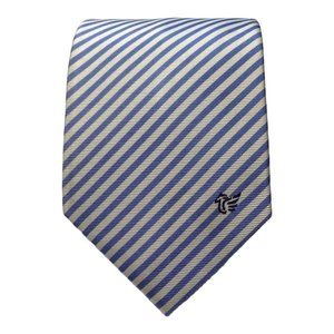 CAPORICCIO Blue Striped Silk Tie 59-"3".1/2 EX COND